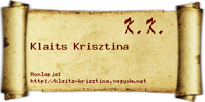 Klaits Krisztina névjegykártya